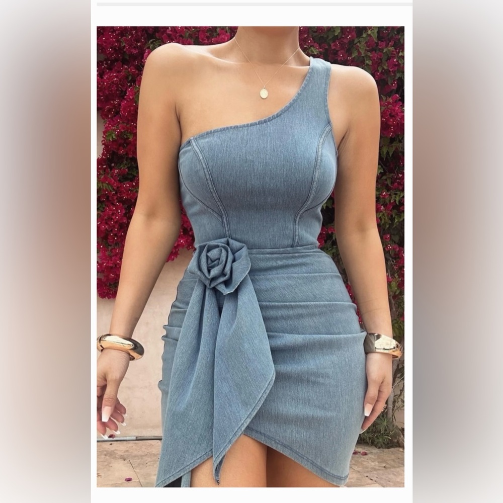 Medium Wash Denim Rosalind Mini Dress